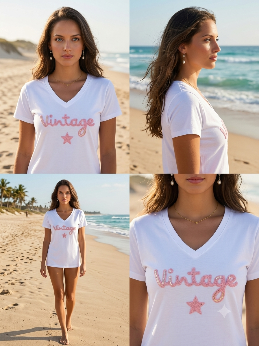 T-shirt vintage rose