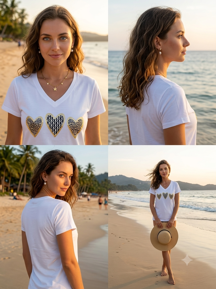 T-shirt coeur leopard