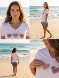 T-shirt coeur rose
