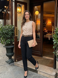 Top style gilet tailleur beige